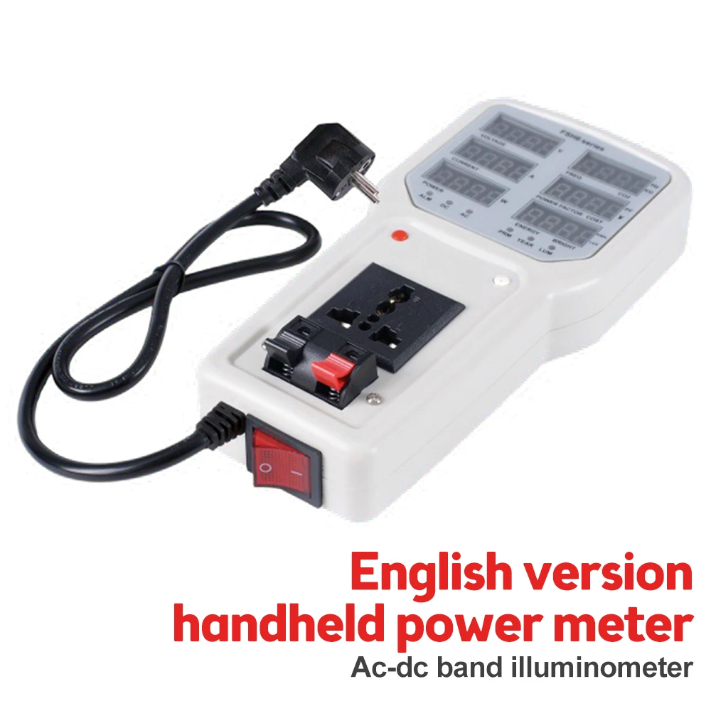 Handheld Power Meter Electrical Power Analyzer LED Tester Meter Socket Measurable Current Voltage Power Factor Monitors