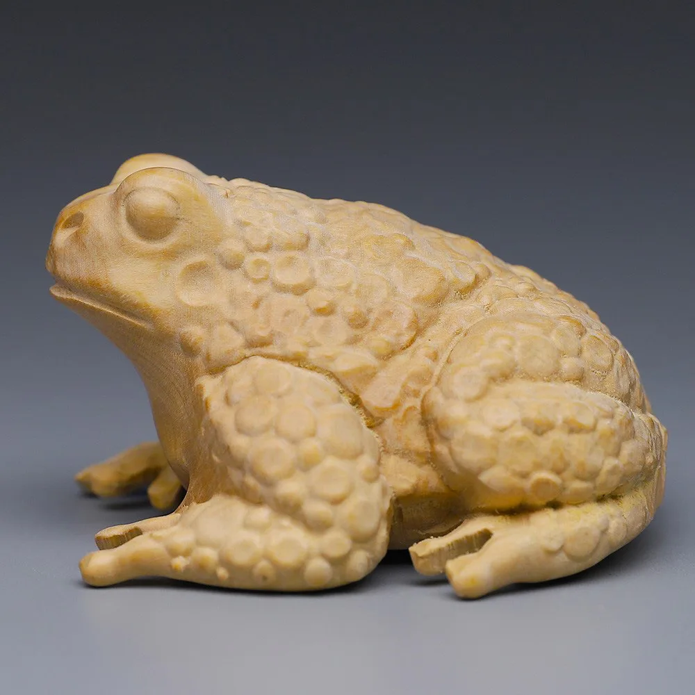 Boxwood carved gold toad text play handle pieces Home living room recruit wealth into treasure frog hand-carved craft gifts