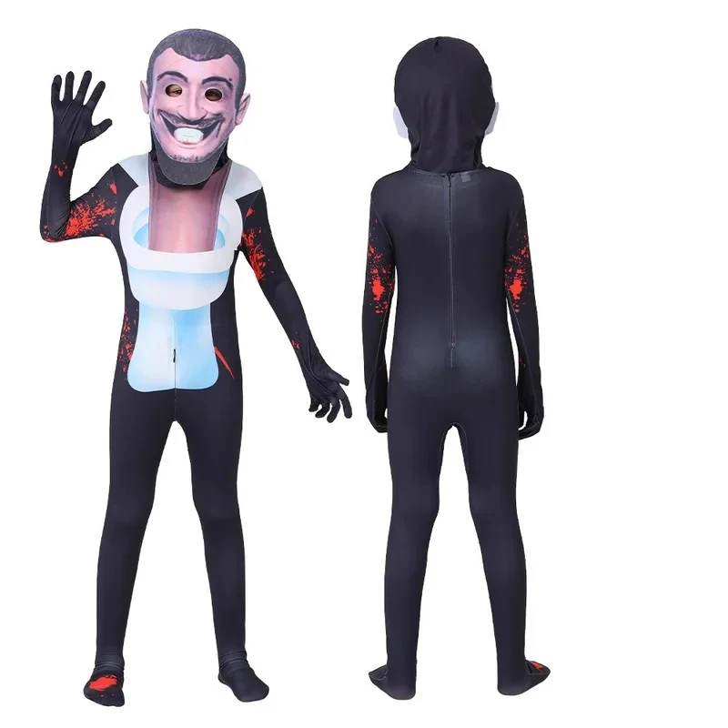 ♥AA Skibidi Clock Toilet Cosplay Costume Game Speaker Tv Man AudioMan CameraMan Costumes Jumpsuit Mask Halloween fo New 2026 view 6