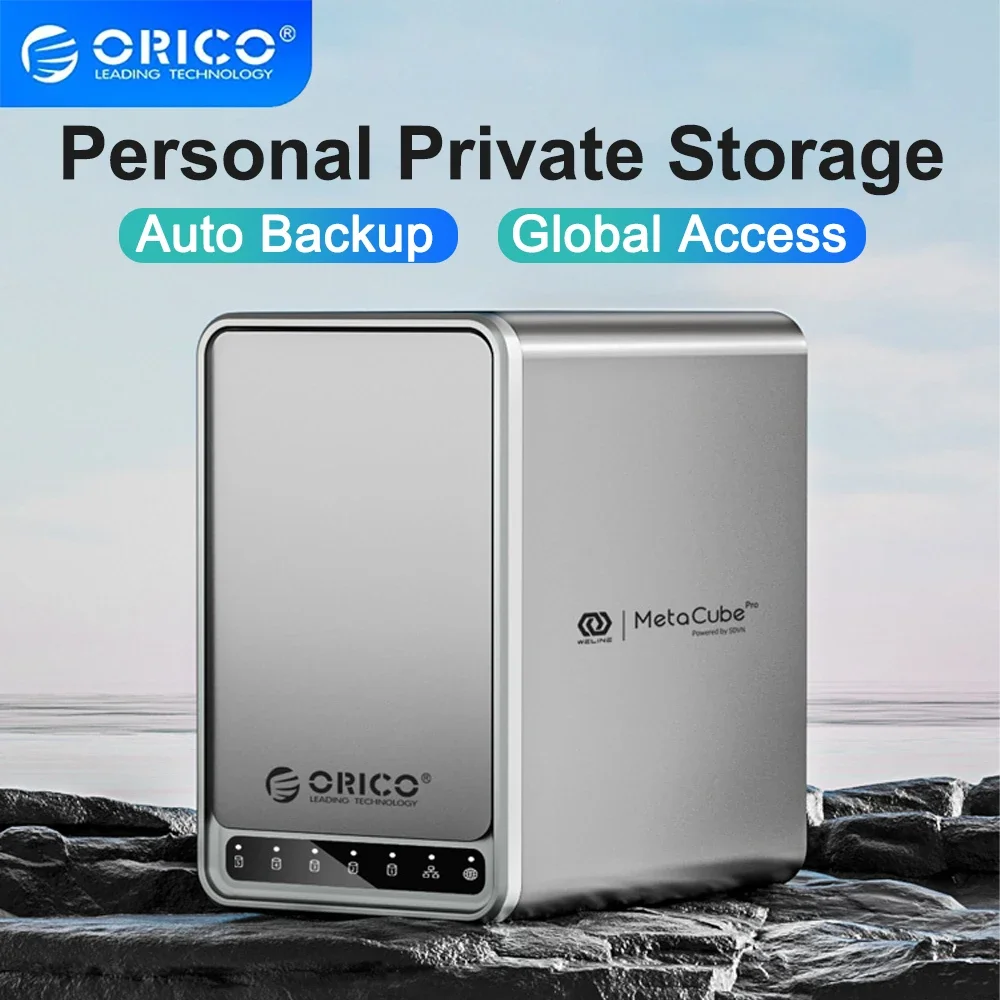 ORICO 2/5 Bay Personal Cloud Network Storage, Supports Remote Access, Shared Data, Intelligent Classification, Automatic Backup