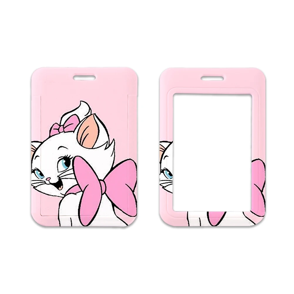 Disney-Marie Cat Cartão de Crédito e ID Holder Bolsa para Mulheres, Viagem, Banco, Ônibus, Tampa de Cartão de Visita, Emblema Acessórios, Presentes para Estudantes, Gato