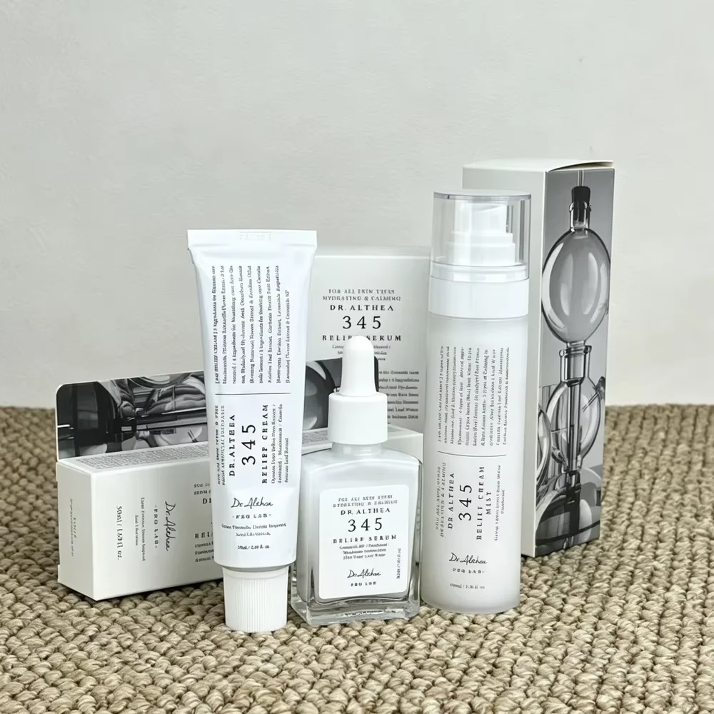Dr.Althea 345 Skincare Set 100ml Relief Spray + 30ml Serum + 50ml Face Cream Soothing Repair Moisturizing For Sensitive Skin Kor