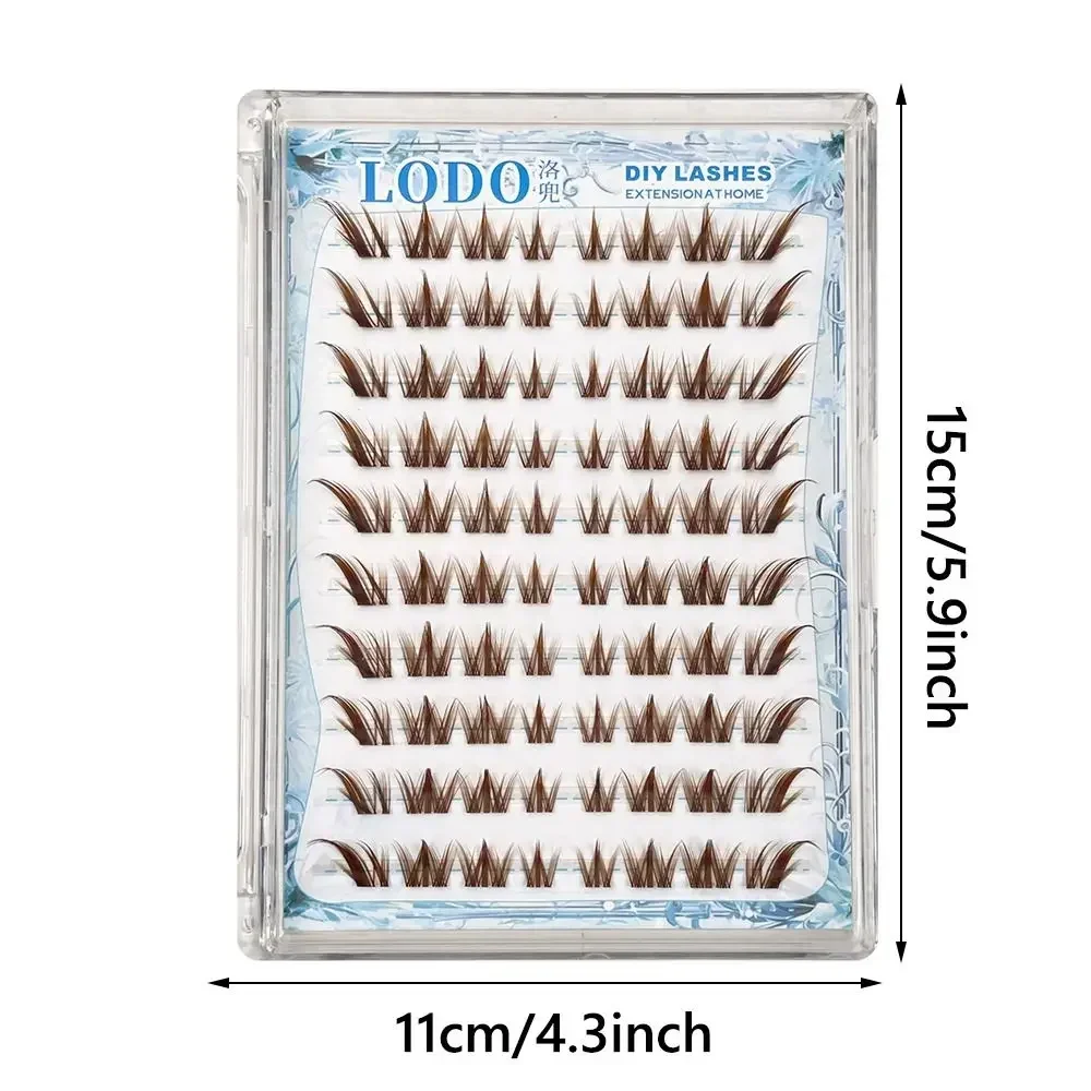 80 Uds pestañas postizas sin pegamento autoadhesivas estilo zorro y perro pestañas Manga marrón caramelo extensión de pestañas DIY para mujeres