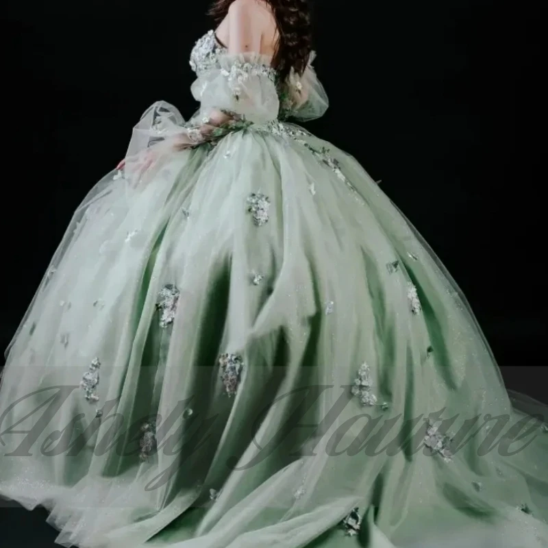 Dostosowane księżniczka dziewczyna Quinceanera sukienki koronkowa aplikacja gorset suknia balowa kobiety bal sukienka na przyjęcie urodzinowe Vestido 15 Anos 2025