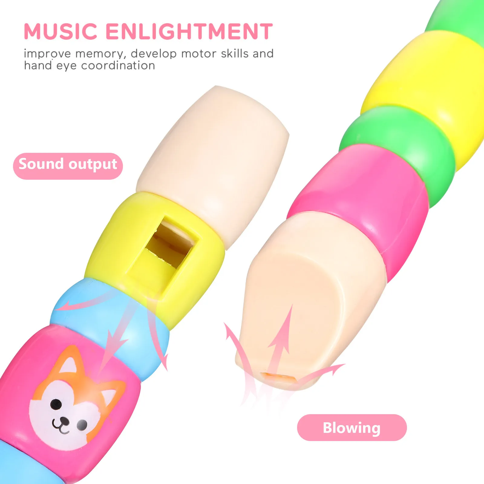 

4Pcs Six-Hole Plastic Flutes Exquisite Colorful Design for Beginners Music Classes Early Education Musical Instruments