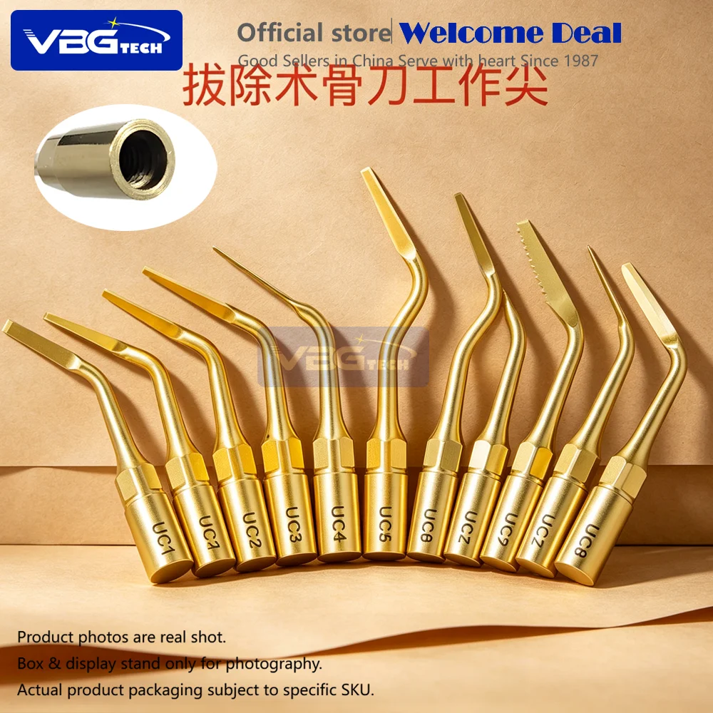 UC1/UC2 Dental Ultrasonic Bone Tips Extra Long Tip for Woodpecker Thin Curved Tip UC6/UC7 Serrated Blade UC8 Medical Instruments