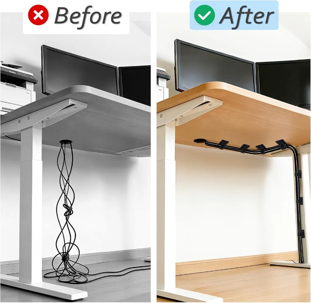 4-28Sets Self-Adhesive Ties Reusable Cable Organizer Ties Holder Adjustable Cord Storage for Office Desk Management Wire Strap view 3