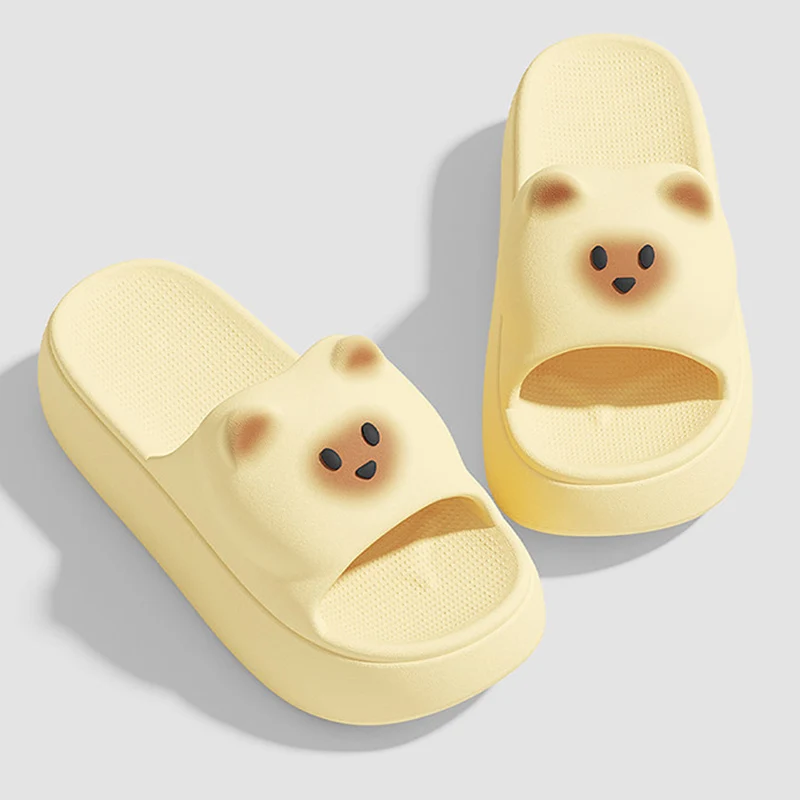 

Очаровательные женские шлепанцы на массивной платформе, летние, в ярких цветах, с толстой подошвой, для улицы, милые, нескользящие, пляжные сандалии для женщин