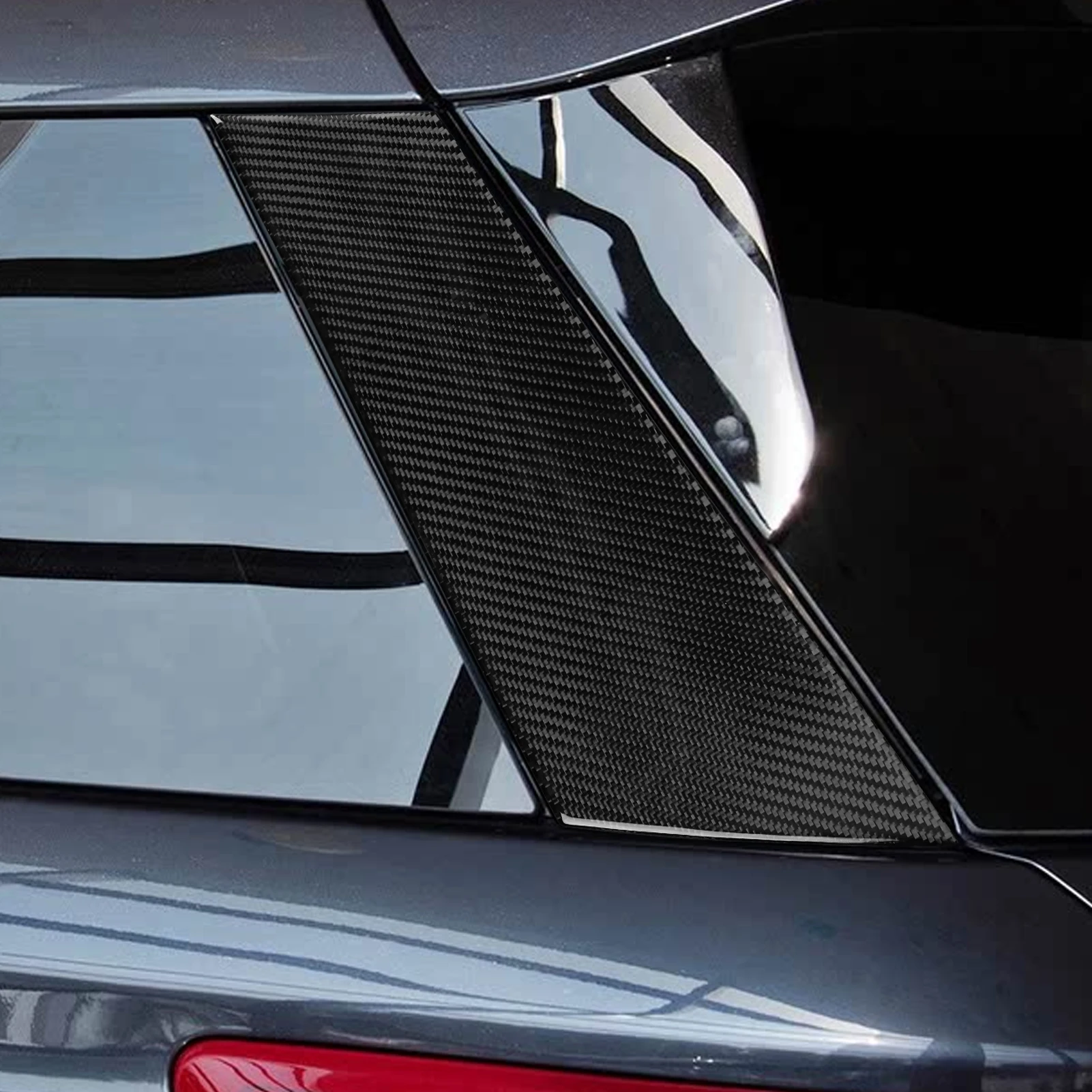 لفورد اكسبلورر 2020 2021 2022 2023 ألياف الكربون الخارجي D-عمود لوحة غطاء الزخرفية اكسسوارات السيارات لاصقة تزيين #3