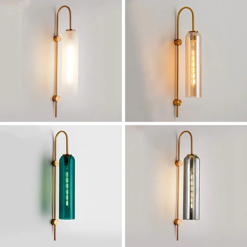

Nordic Luxury Bedside Wall Lamp Simple Modern Hotel Bedroom Study Aisle Background Wall Creative Glass Led Lighting