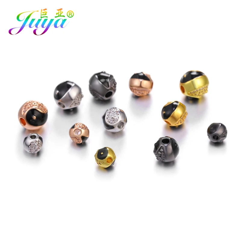 Juya Handmade 18K Gold Plated 8 10mm Hollow Small Hole Flower Caps Spacer Beads For DIY Women Needlework Beading Jewelry Making