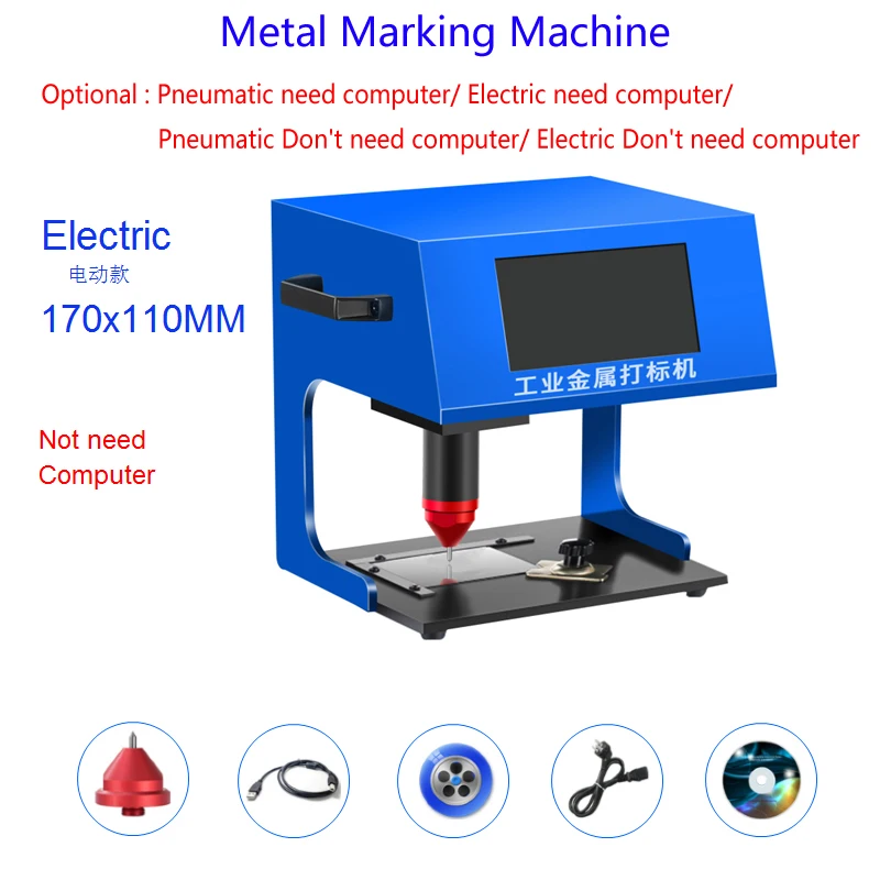 170*110mm pneumatyczna pulpit elektryczny z ekranem dotykowym metalowa tabliczka znamionowa maszyna do grawerowania na części metalowe