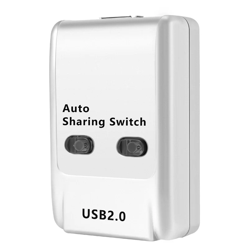 FJGEAR USB 2,0 interruptor de compartir automático adaptador HUB de 2 puertos conmutador para 2 dispositivos de interruptor USB de impresora de PC compatibles con Windows-N35R