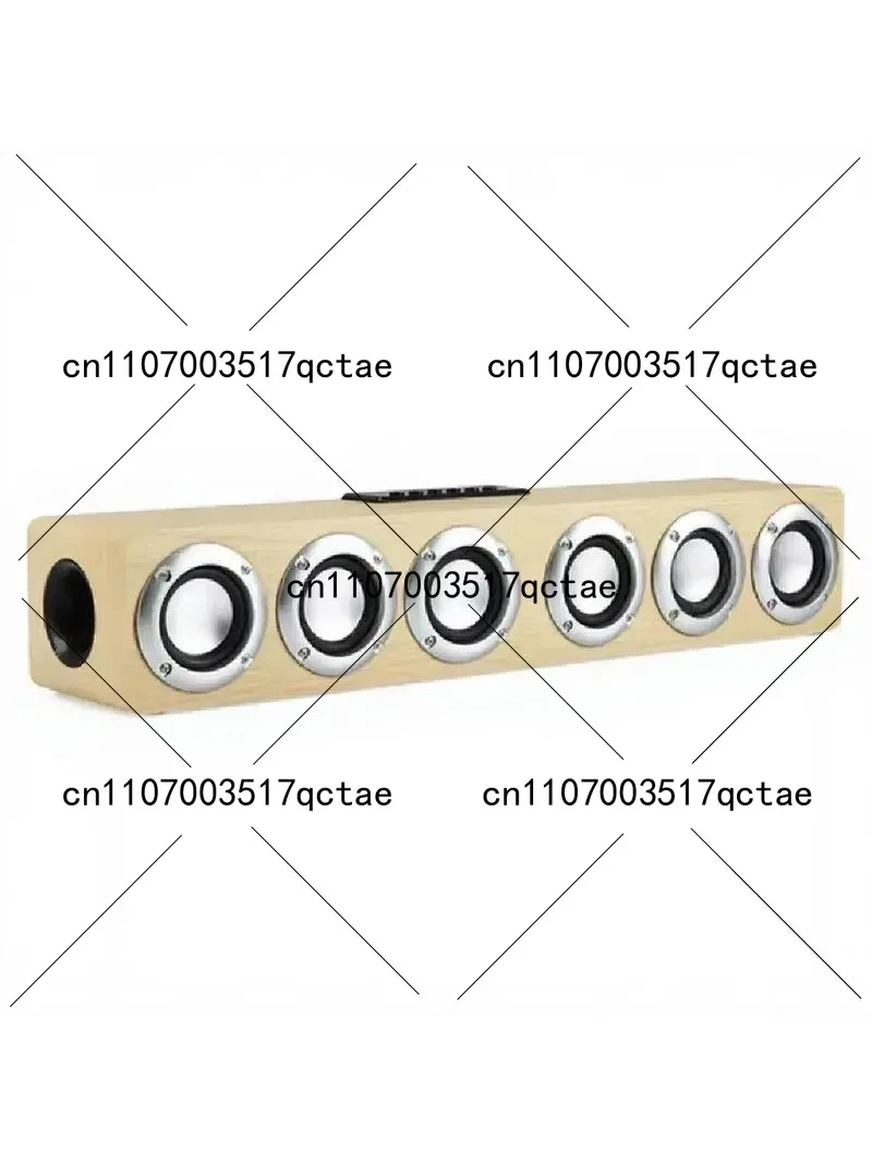 6 Horns Bluetooth Speaker Computer Wood Home Wireless Desktop Audio Card U Disk Soundbar