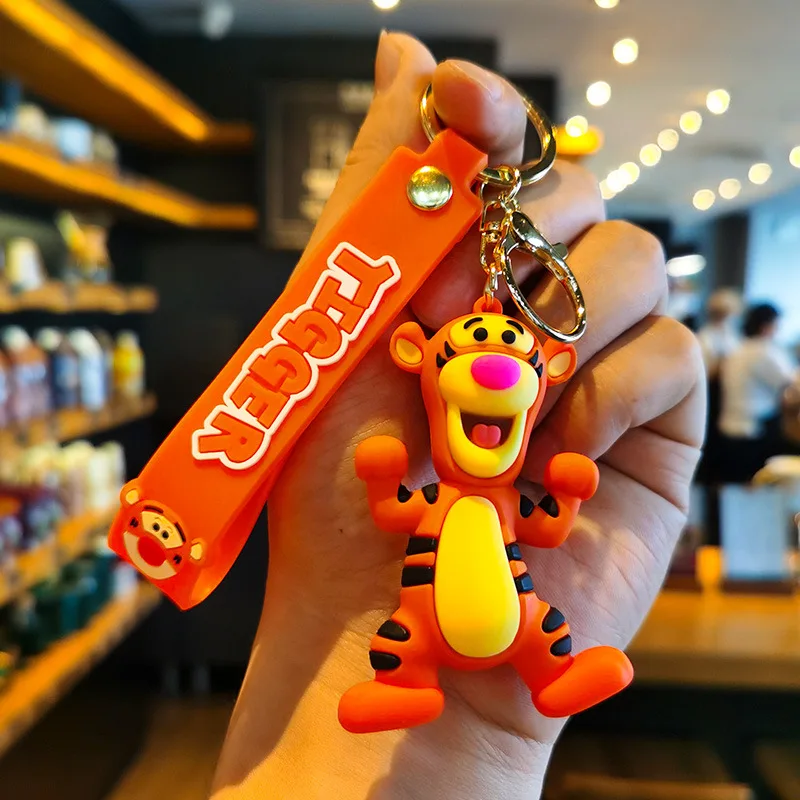 Cute Cartoon Disney Pooh Bear Piglet Eeyore Keychain Car Doll Bag Pendant Keyring Gift for Kids Friends Accessories Wholesale