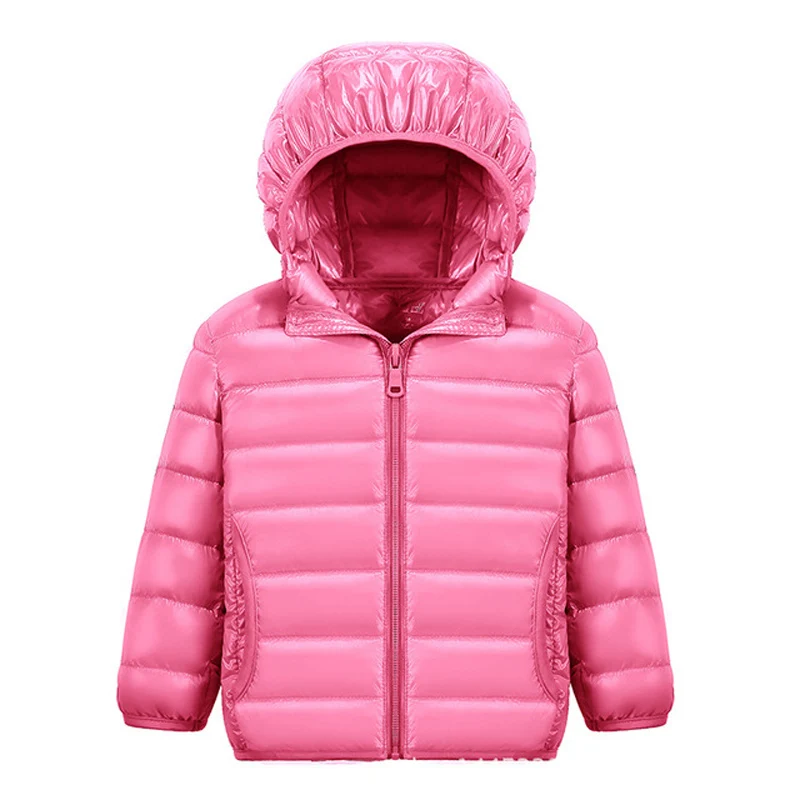 0-10℃ Kids Puffer Duck Down Winter Jackets for Boys Ultra Light Portable Hooded Girls Down Coat Children Baby Outerwear Jackets