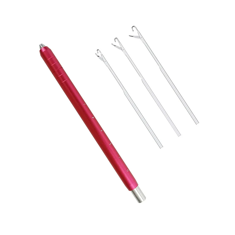 Colored Plastic Handle Hair Connector Threader Wig Crochet Hook for Tufting & Hair Extension Beading