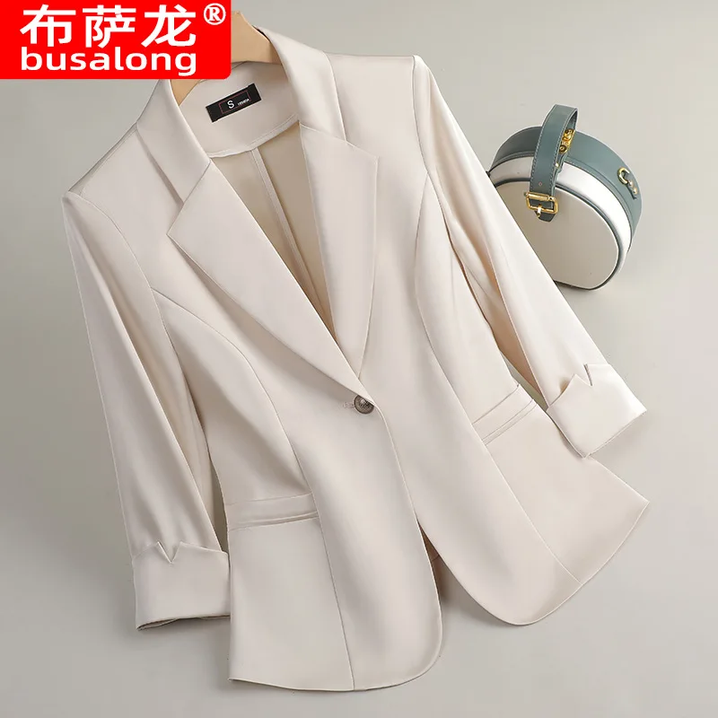 

2025Новый стильный модный костюм, повседневная женская блузка со средним рукавом, профессиональный маленький пиджак, официальная женская одинарная куртка, рабочая одежда169