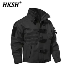 HKSH Spring Autumn New Motorcycle Tactical High Energy Jackets Zipper Stand Collar Men's Tide Black Charge Coat Outdoor HK0970