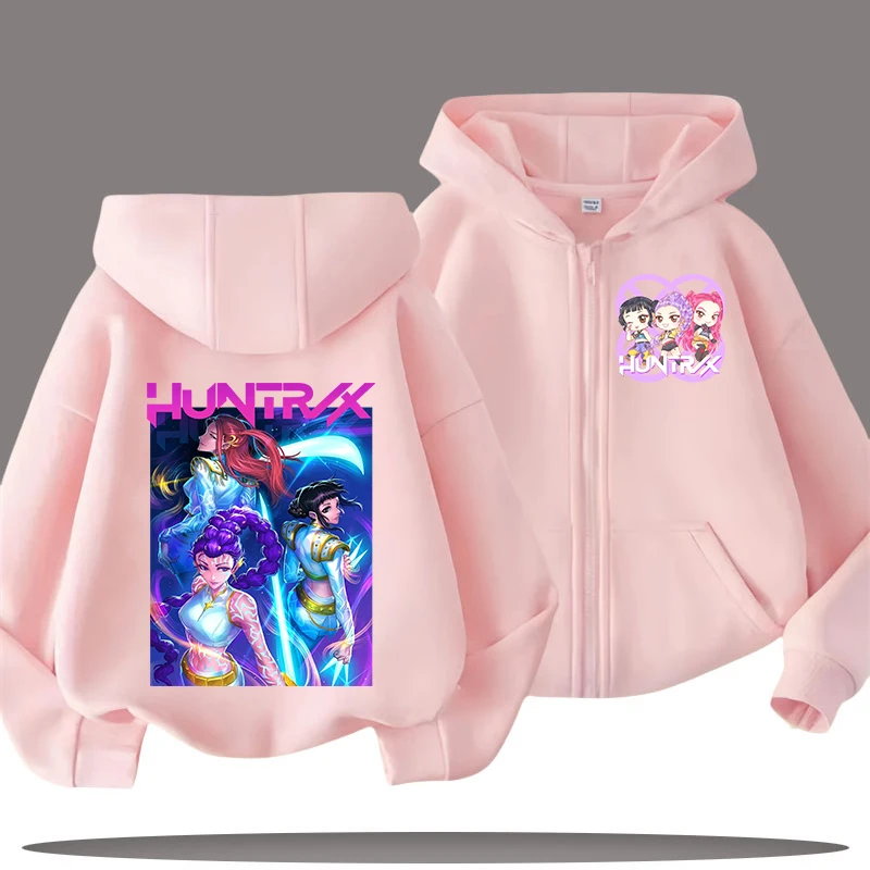 K-pop Demon Hunters Kapmantel voor Kind Anime Huntrix Rumi Zoey Cartoon Mode Zip Jas Jongen Meisje Leuke Top Kinderkleding Gift
