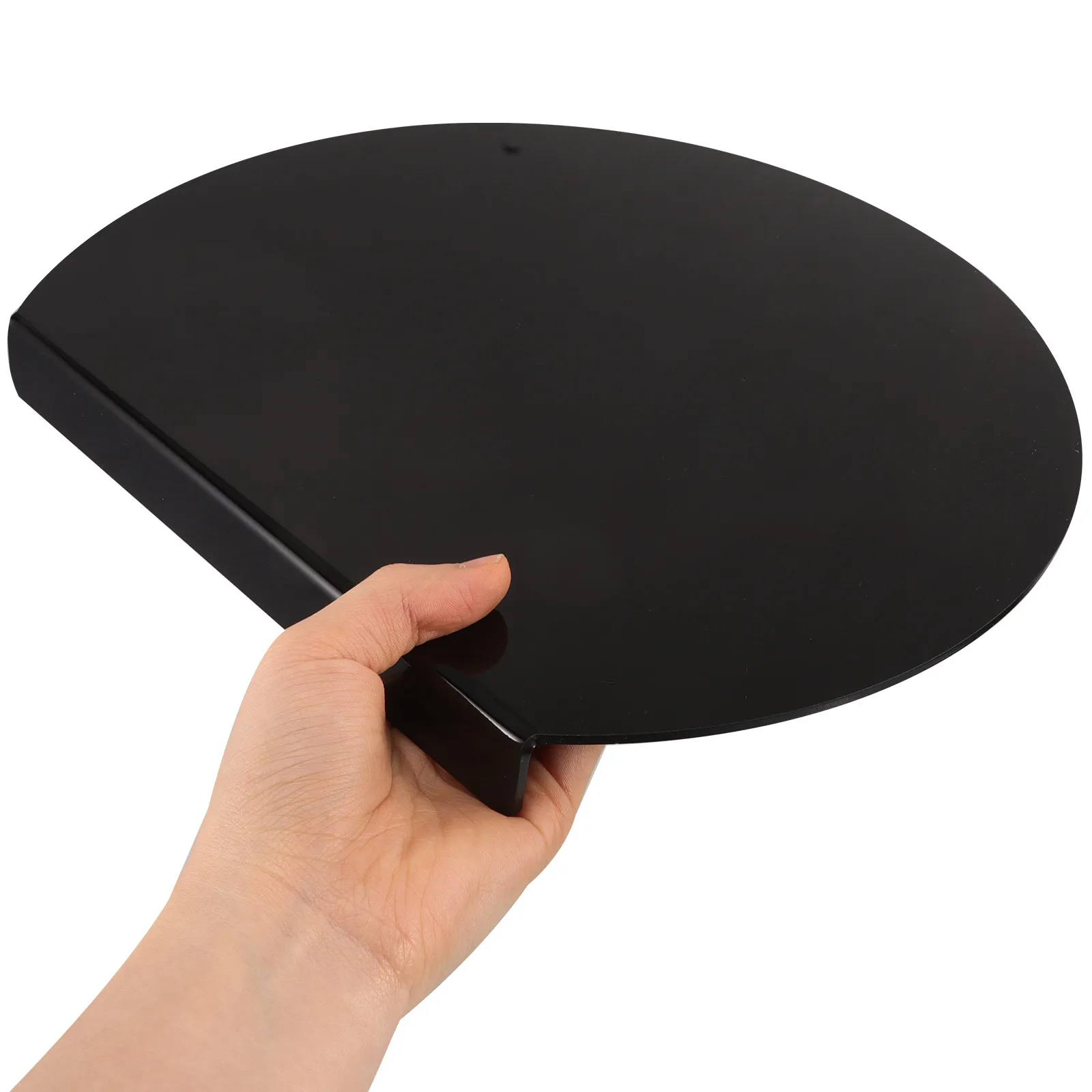 Semi-Circular Black Acrylic Cutting Board Non-Slip Kitchen Counter Lip Tool for Fruits Vegetables Apartment Kitchen Decor Round