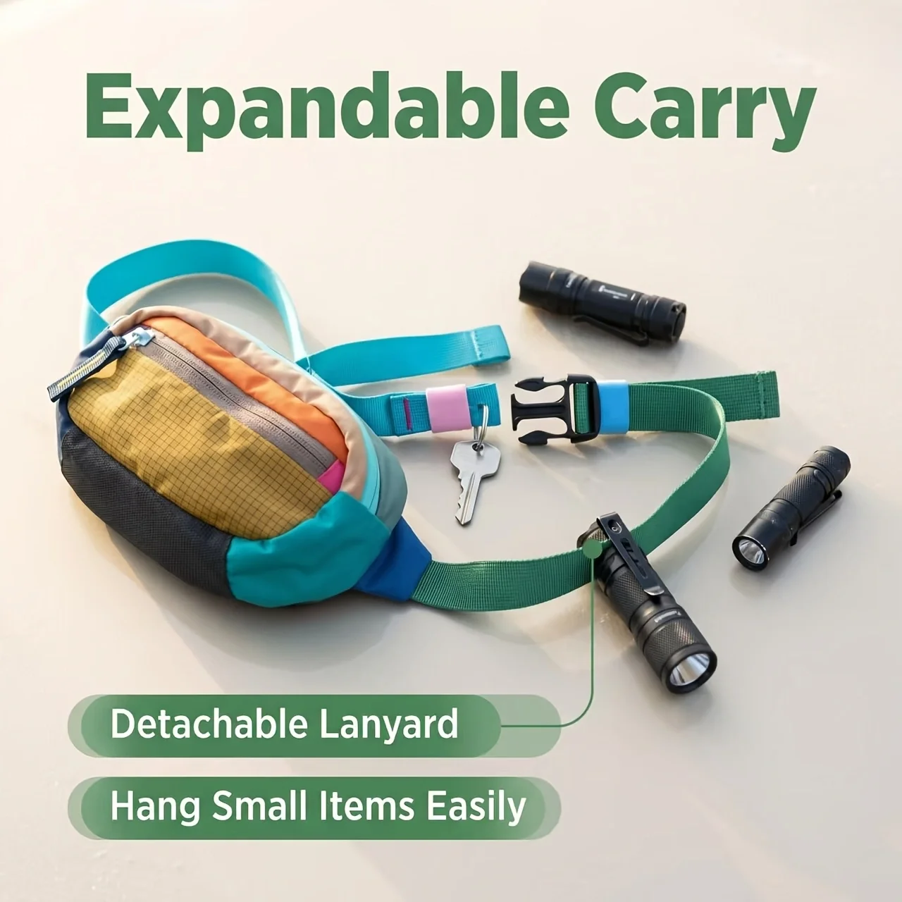 Bolsa de Cintura Colorida Multifuncional para Viagem, Caminhada, Ciclismo e Camping - Bolsa Versátil para Presentes
