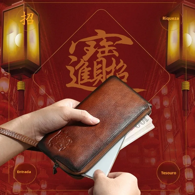leather-zipper-wallet-long-style-men's-wallet-new-gift-manbang-brand-vintage-style-horizontal-shape