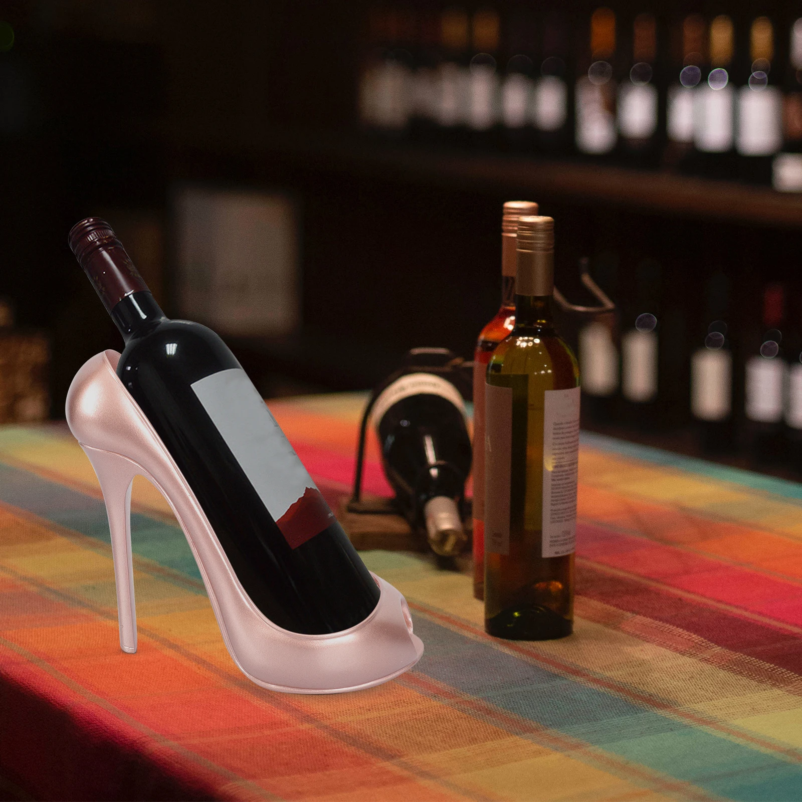 

High Heel Rack Elegant Bottle Holder Desktop Resin Craft Living Room Bar Restaurant Storage Organizer