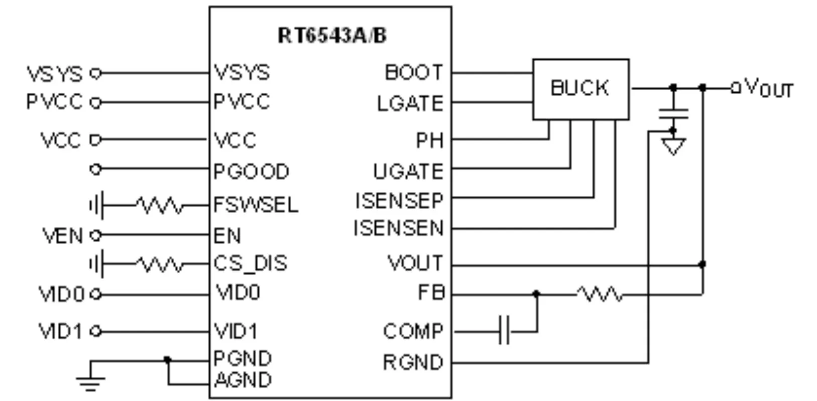 (20-100pcs) RT6543AGQW QFN-20-EP(3x3) 100% Original In Stock High Efficiency Single Synchronous Buck PWM Controller for INTEL