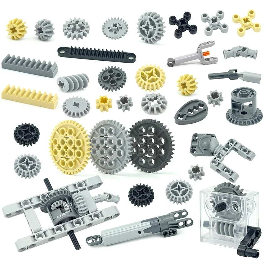 Technical Gear Bricks Part Worm Rack Axle Pin Classic Differential Gear MOC Train Car Crane Model DIY Building Blocks Toys 32494