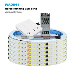 LED Strip WS2811 2835 SMD 24V DC Running Water Flowing Light Controller Flexible Tape 120Led IP30 5m 10m Wall Switch Power Kit
