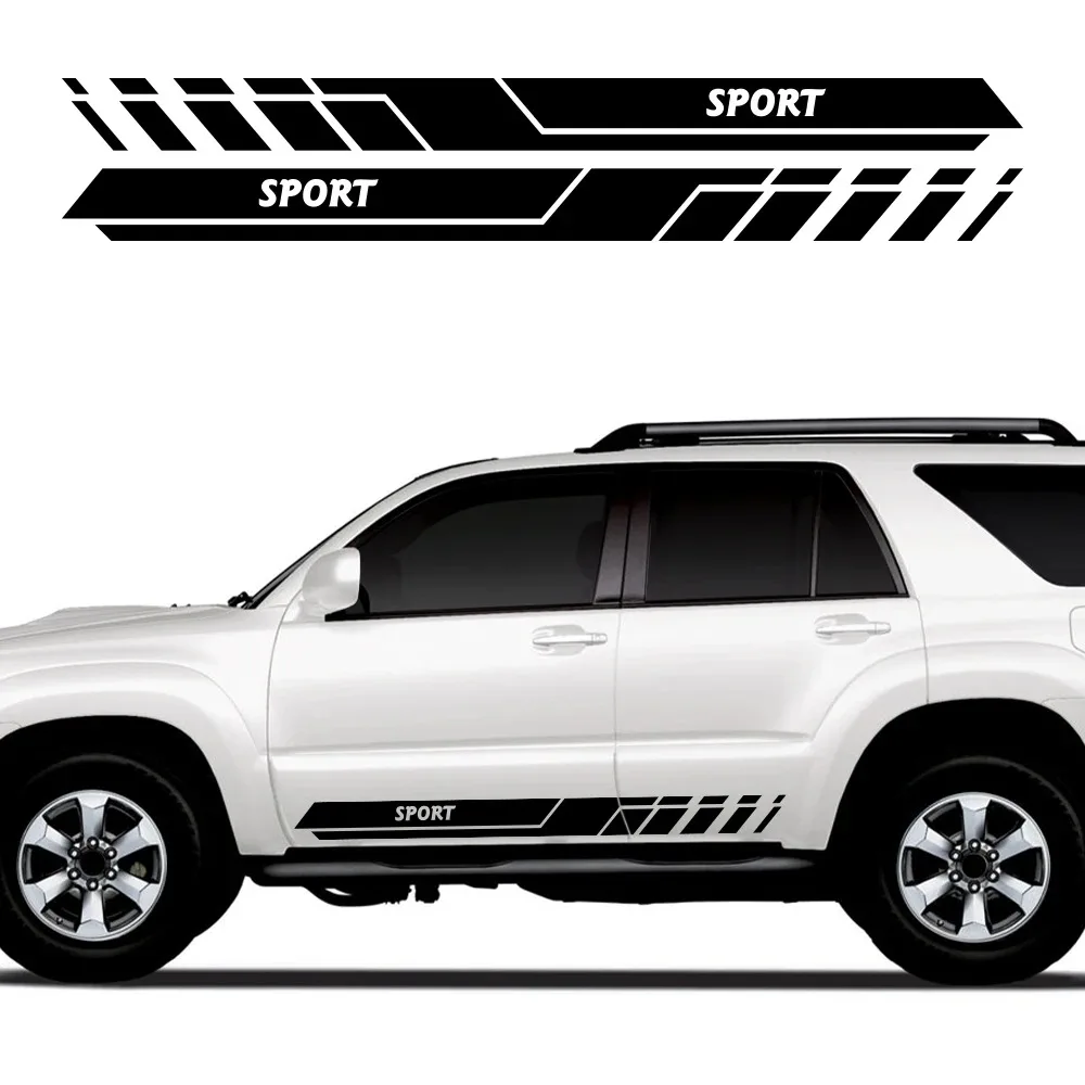 

2PCS Sport Edition Car Door Side Skirt Stickers Self-adhesive Racing Stripes Vinyl Decal Auto Body Decor For Toyota 4Runner N280