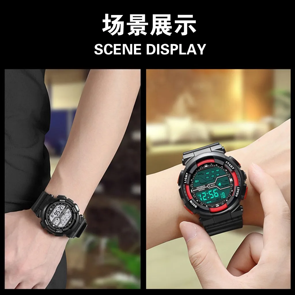 Men Watch Analog Digital Display Date Watch Life Waterproof Sports Wristwatch Men’s Causal Fashion Outdoor Climbing Watch