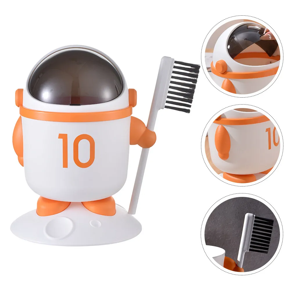 

Cartoon Astronaut Desktop Trash Can Small Space Saving Mini Trash Bin for Desk Table Office Dorm Room Creative Storage Box