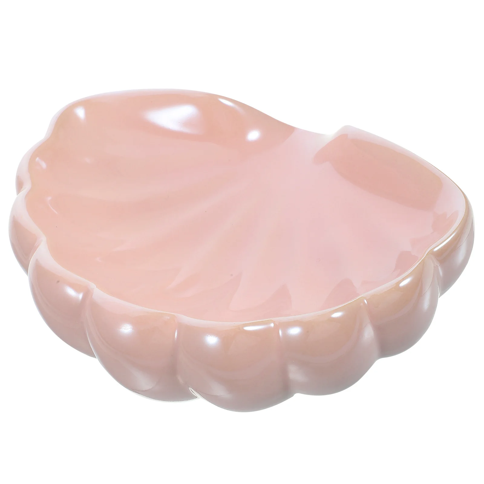 

Shell Shape Ceramic Soap Dish Self Draining Bar Soap Holder for Bathroom Sink Countertop Decorative Tray Small Ceramic Dish