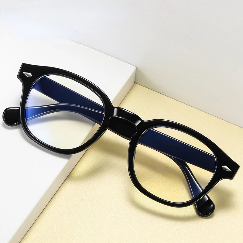 New Square Plano Anti Blue Light Round Eye Glasses Spectacle Frame Gaming Mobile Computer Goggles Myopia Prescription Eyeglasses