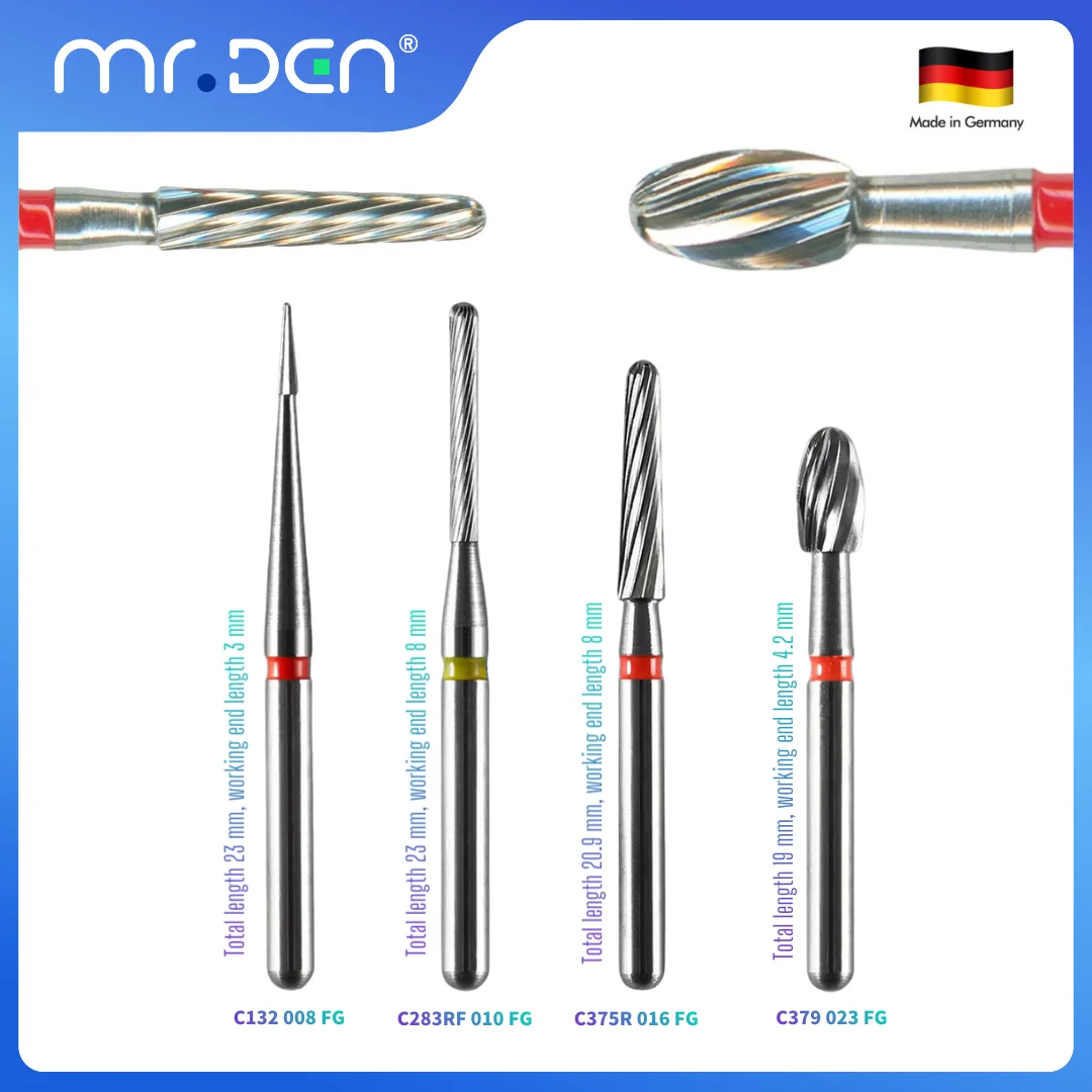 OKO DENT C375R Tungsten Steel Bur Dental High Speed Preparation Bur Oral Micro Precision Polishing Set German Dental Instrument