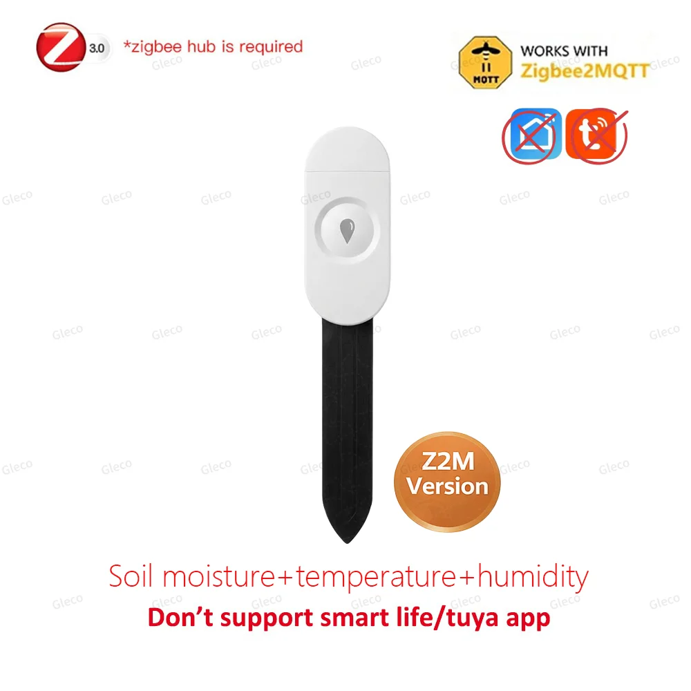 Zigbee Bodenfeuchtigkeitssensor Fruchtbarkeits- und Sonnenlichtsensor Umgebungsluftfeuchtigkeits- und Temperaturtester Monitor Detektor für Smart Life TUYA 2MQTT