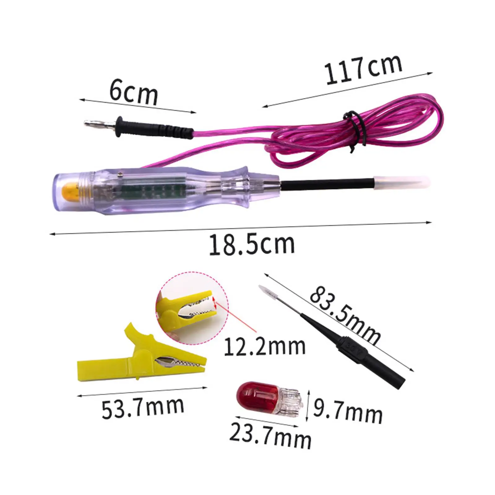 Automotive Circuit Tester Professional DC 12V/24V Auto Electric Tester Light LED