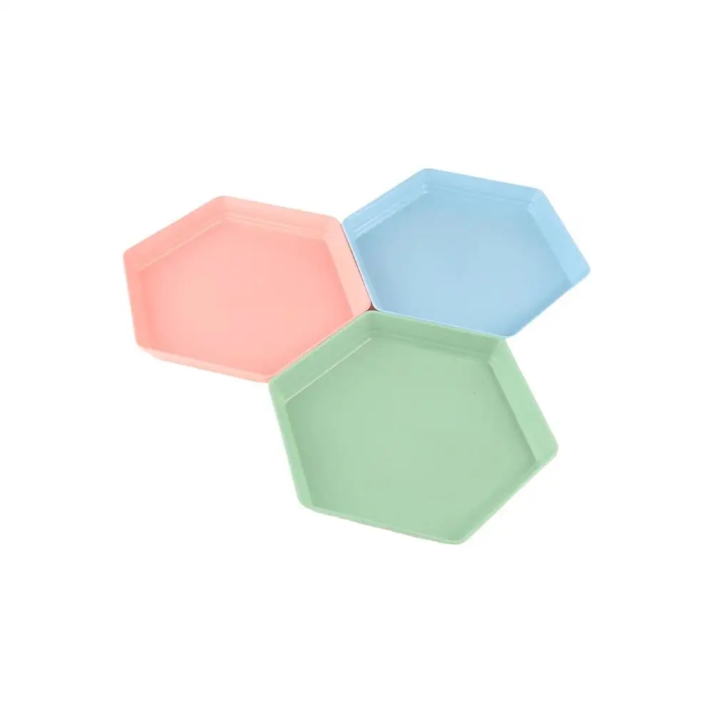 

Reusable Wheat Straw Hexagonal Spit Bone Plate Unbreakable Lightweight Snack Plate Thickened Fruit Plate Adult