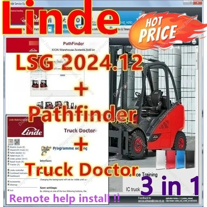 

Диагностическое ПО 3-в-1 для погрузчиков Linde (2026 FOR Linde Service Guide LSG 5.2.2 2024.12 + Truck Doctor + Pathfinder)