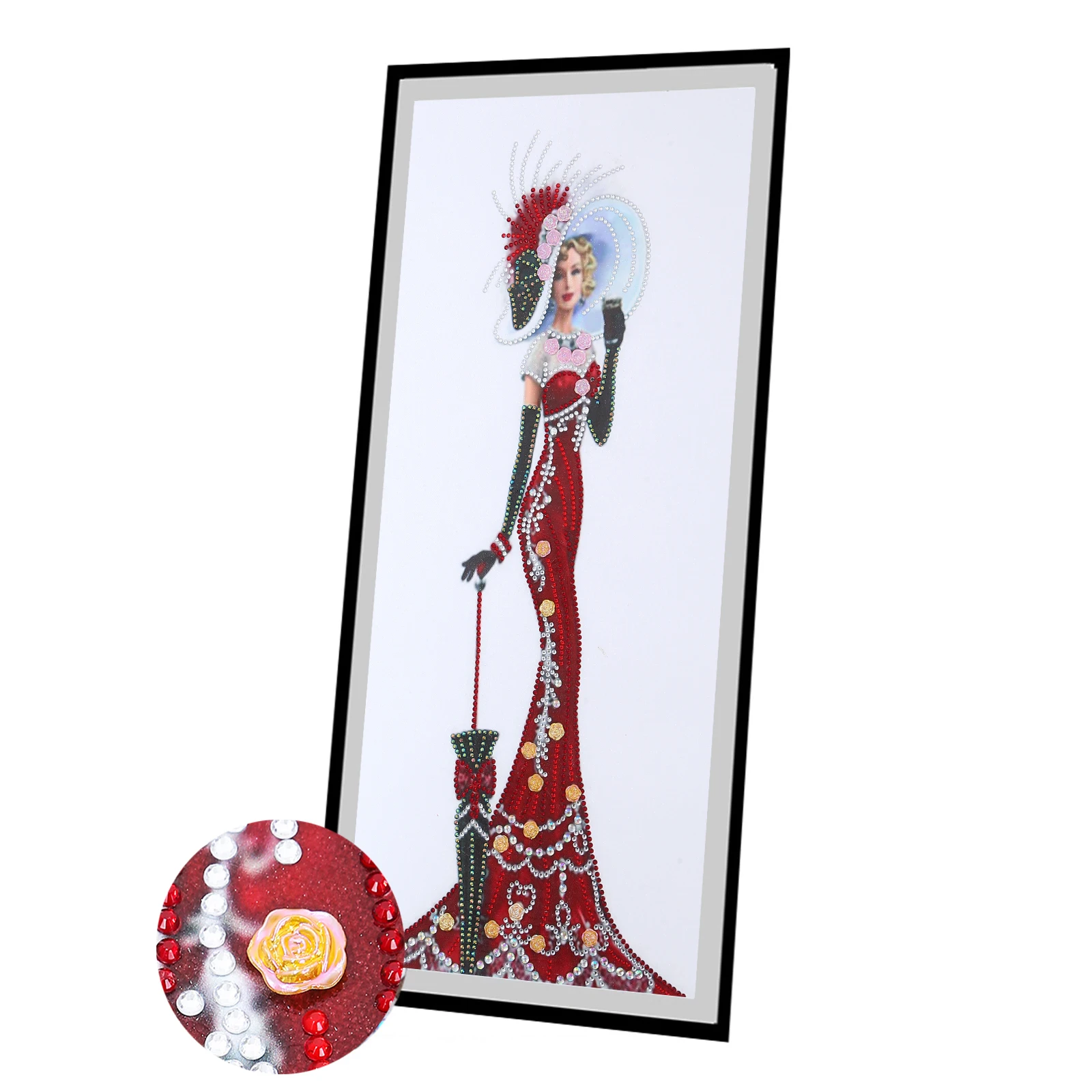 1 pz/set fai da te grandi immagini di arte del diamante per adulti 30cm * 60cm vestito di strass di cristallo signora kit di pittura diamante per