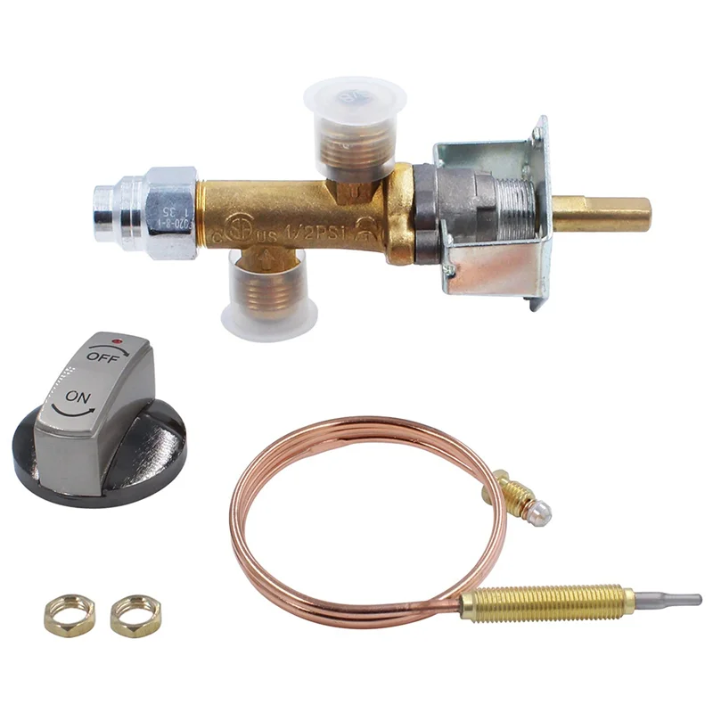 

5/8In(3/8In Swivel Flare)Male Flare Gas Safety Control Valve Thermocouple Assembly Kit for Low Pressure Propane Fire Pit