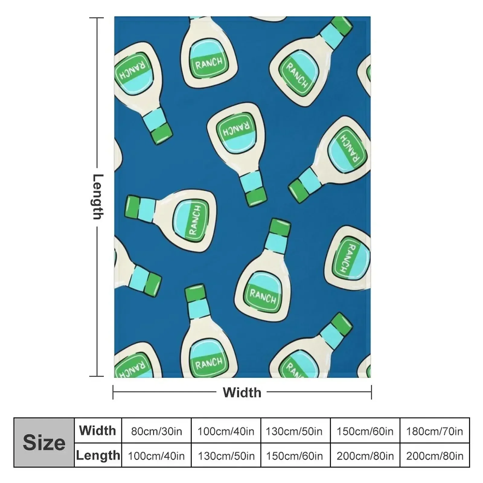 Ranch - salad dressing bottle (blue) Throw Blanket couch cozy soft plush fuzzy picnic outdoor blanket