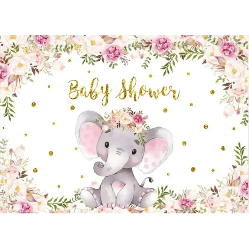 Wild One Newborn Party Elephant Photography Backdrops Props Hundred days 1st Birthday Animals Photo Studio Background WP-18