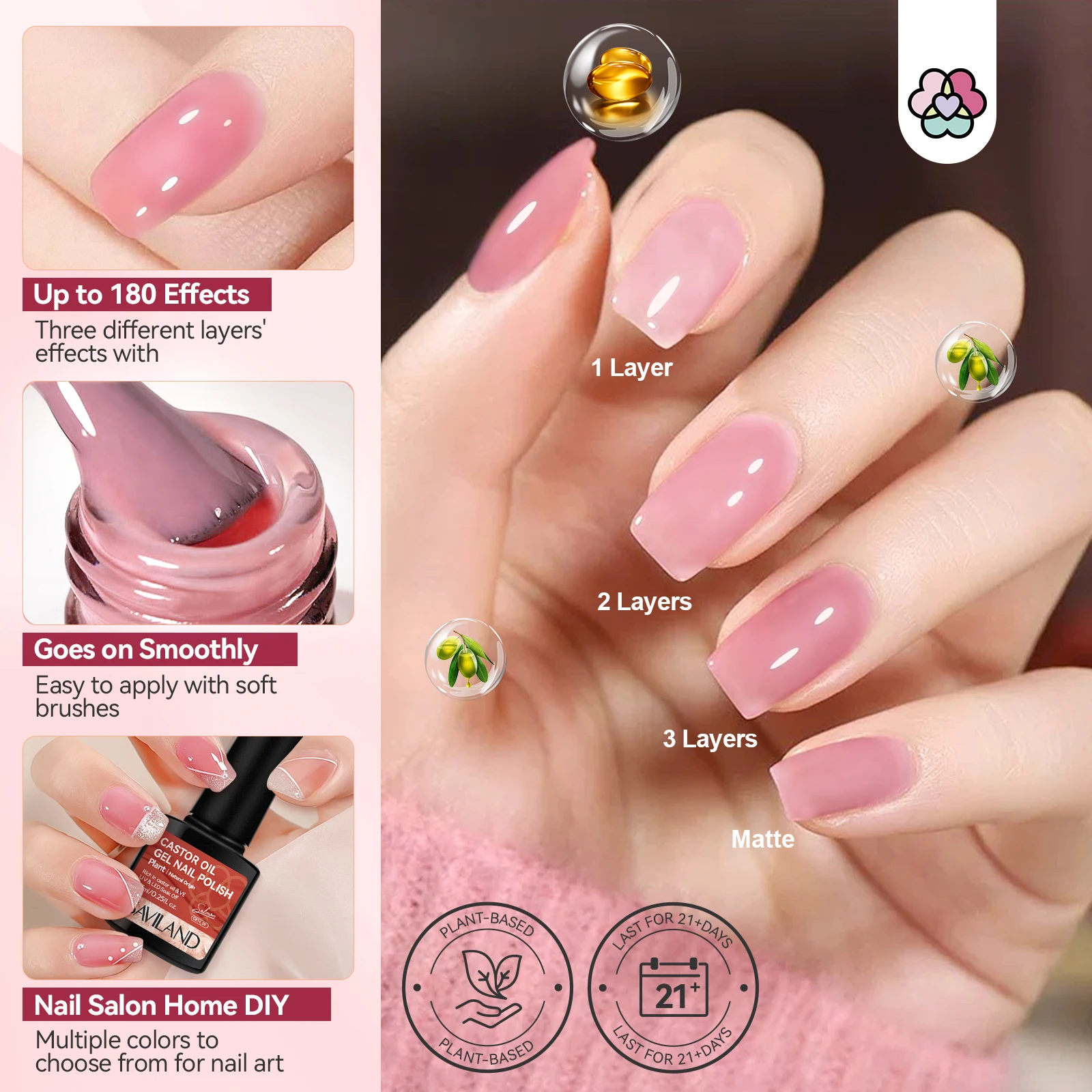 SAVILAND-Juego de esmaltes en Gel para uñas, barniz para Base y capa superior, UV, 30 colores