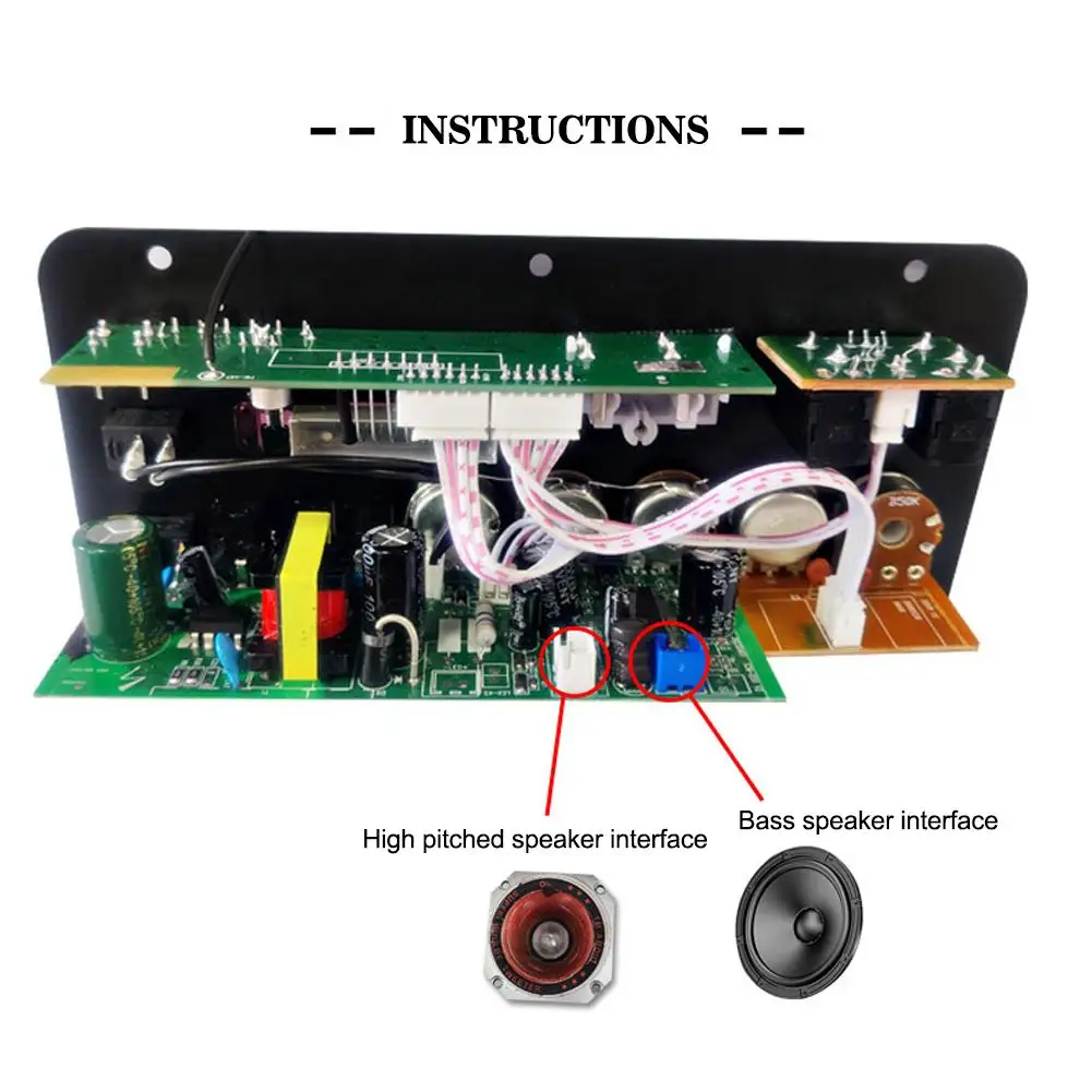 D10-II 12V 24V Samochodowy wzmacniacz Bluetooth AUX TF Card USB 30-120W Dla 4 Ohm 40W Głośnik 220V EU Subwoofer Moduł wzmacniacza audio