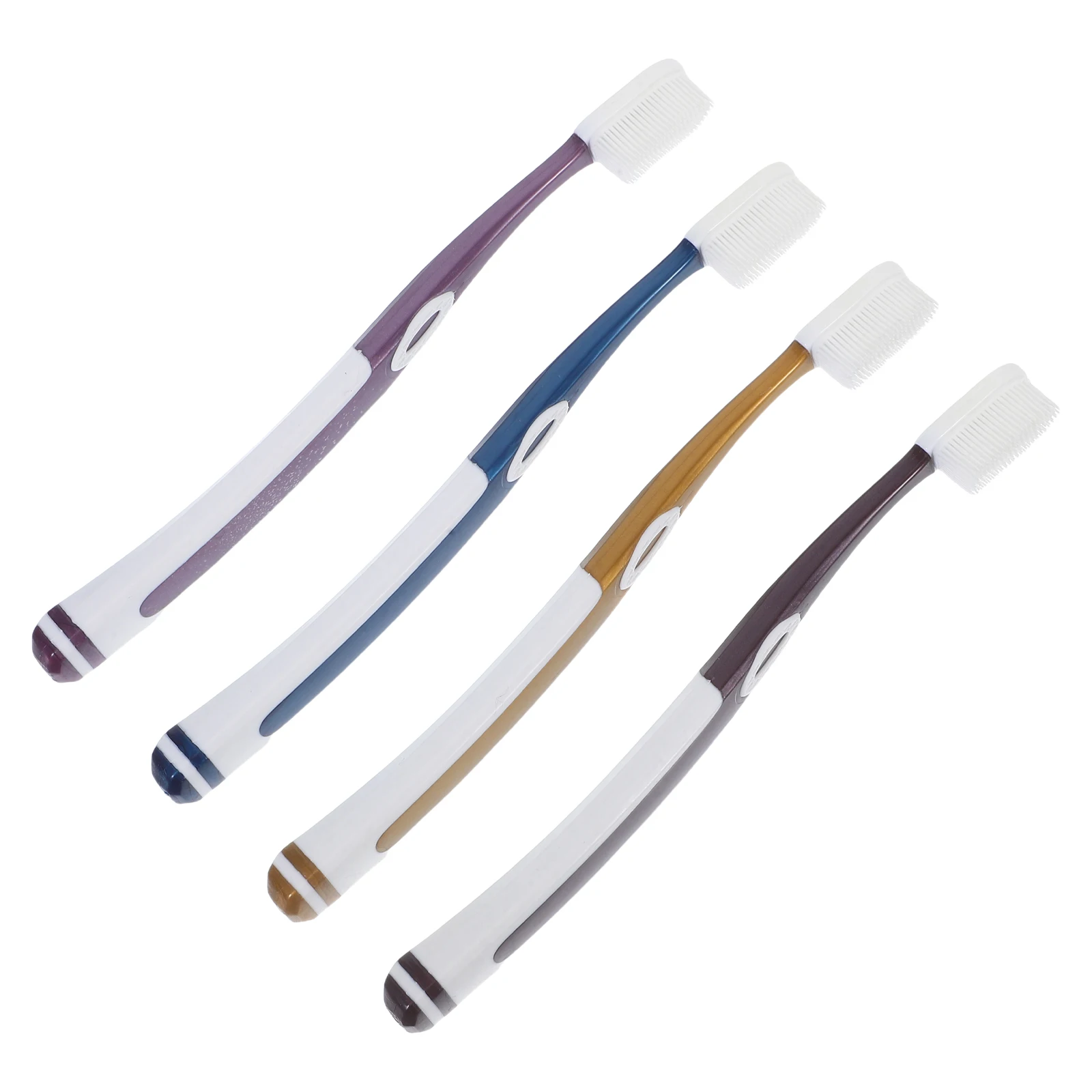 

4pcs Family Soft Bristle Toothbrush Heads for Adults Silicone Adults Toothbrushes Replacement Oral Care Brushes