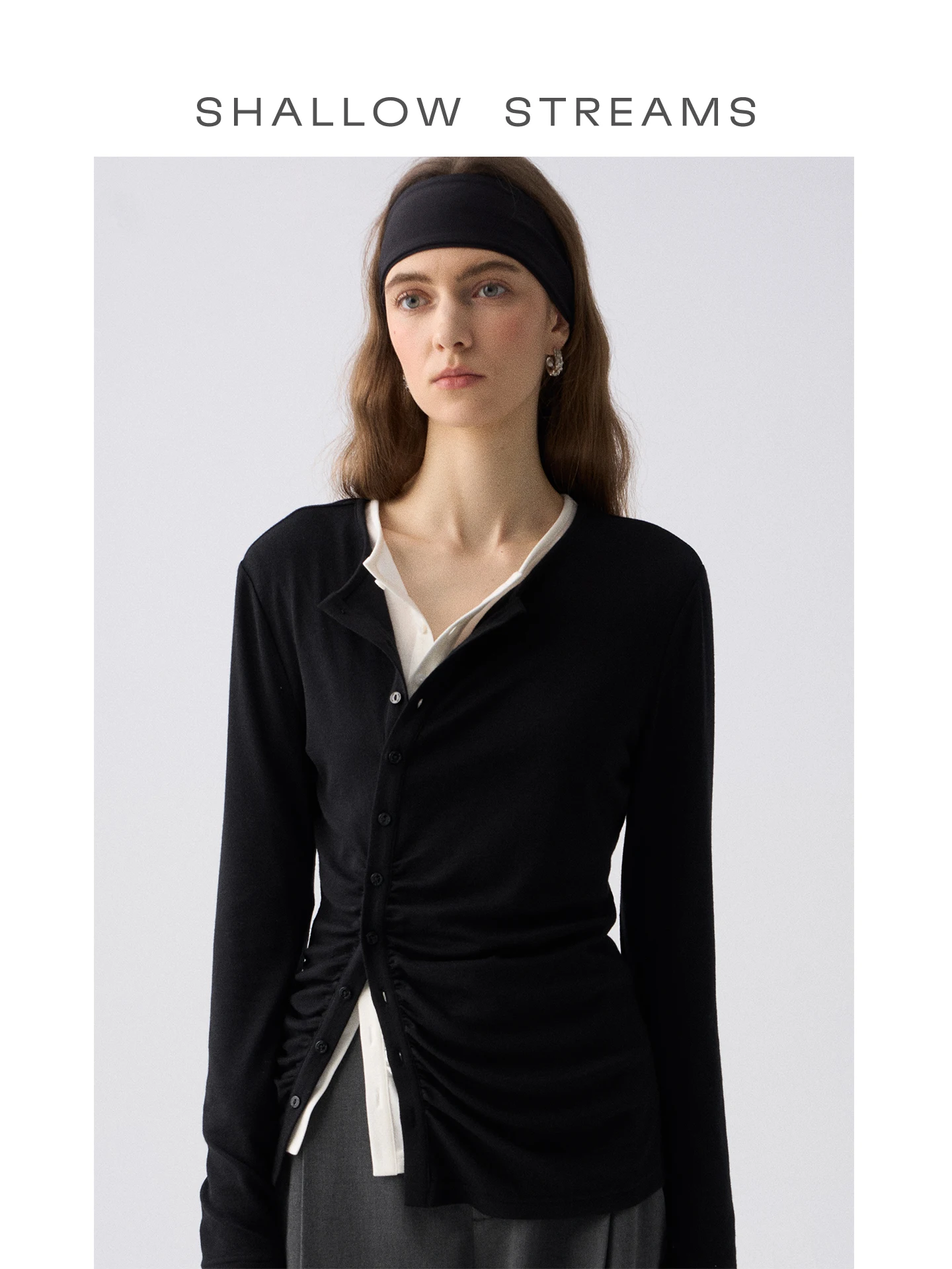 

Ele Long Sve Silk Blend шерстяная футболка женская облегающая повседневная футболка с медленными стрелками дышащий удобный топ