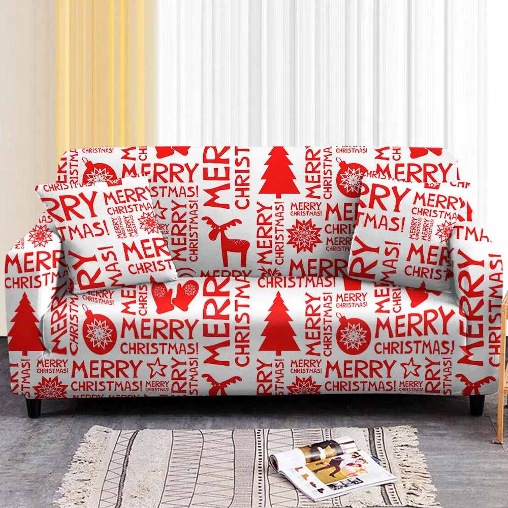 

Christmas Decoration Elastic Sofa Cover Stretch Couch Cover for Living Room Sectional Sofa Slipcover 1/2/3/4 Seat Fundas Sofa